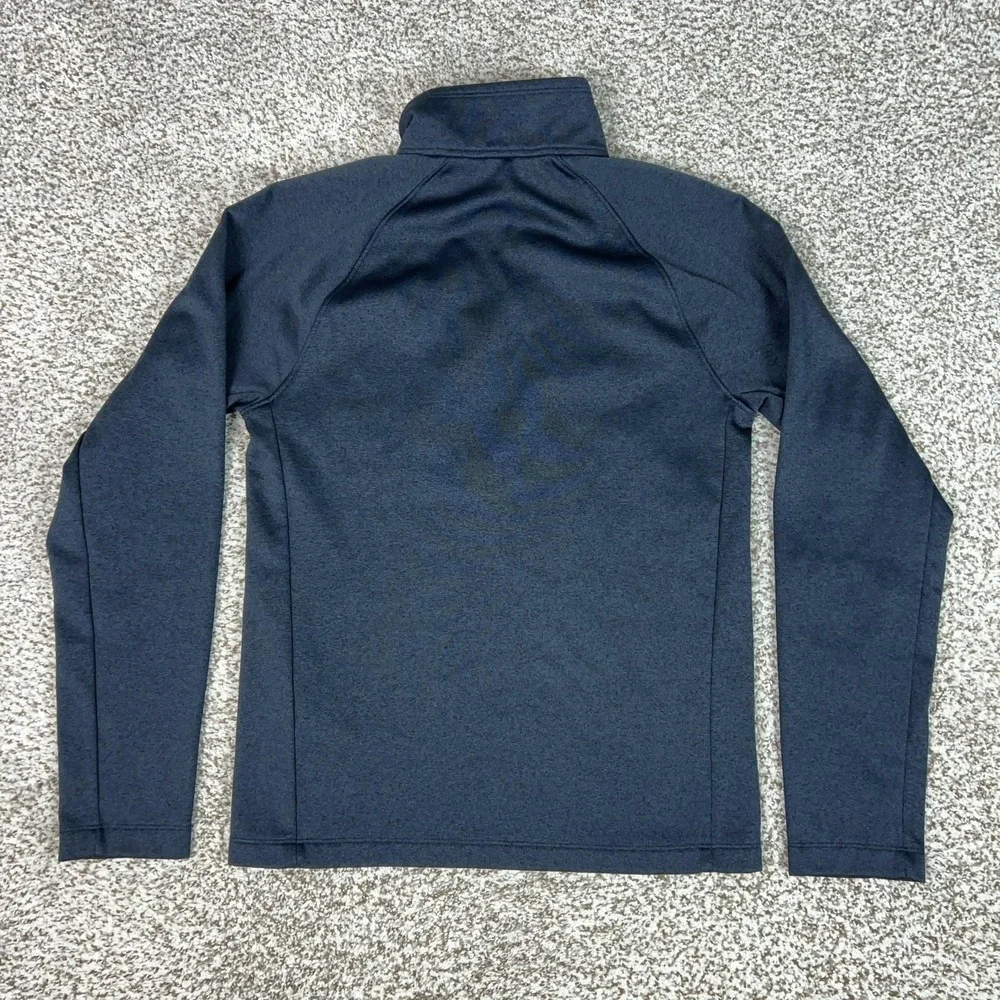 North Face Pullover Mens Small Blue 1/4 Zip Fleece Hiking Outdoors Sweater Logo